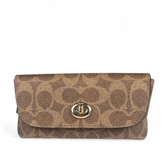 Coach Sunglass Case In Signature Coated Canvas